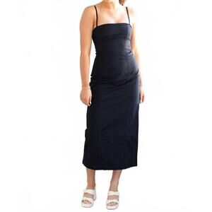 NEW OWNLEY ophelia midi dress in black